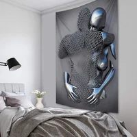metal figure statue art 3d painting tapestry wall hanging romantic abstract bedspread beach mat simple curtains gifts
