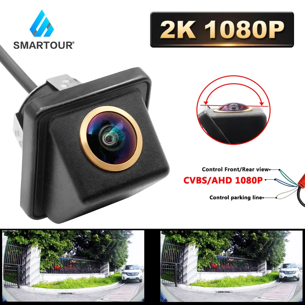 

Автомобильная камера заднего вида SMARTOUR, 2k, AHD, 1080P, Ccd, камера заднего вида, Универсальный объектив «рыбий глаз», HD парковочная камера для авто...