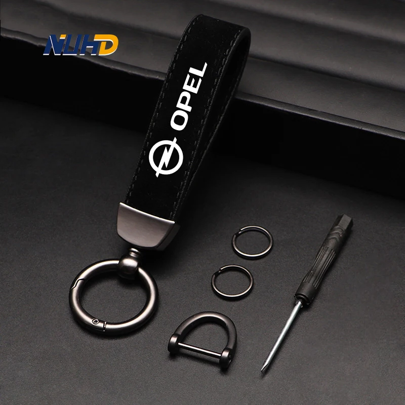 

Suede Zinc Alloy Car Keychain For Opel Insignia Astra J H G Corsa D Zafira B Car Key Rings Metal Anti-loss Protector Accessories