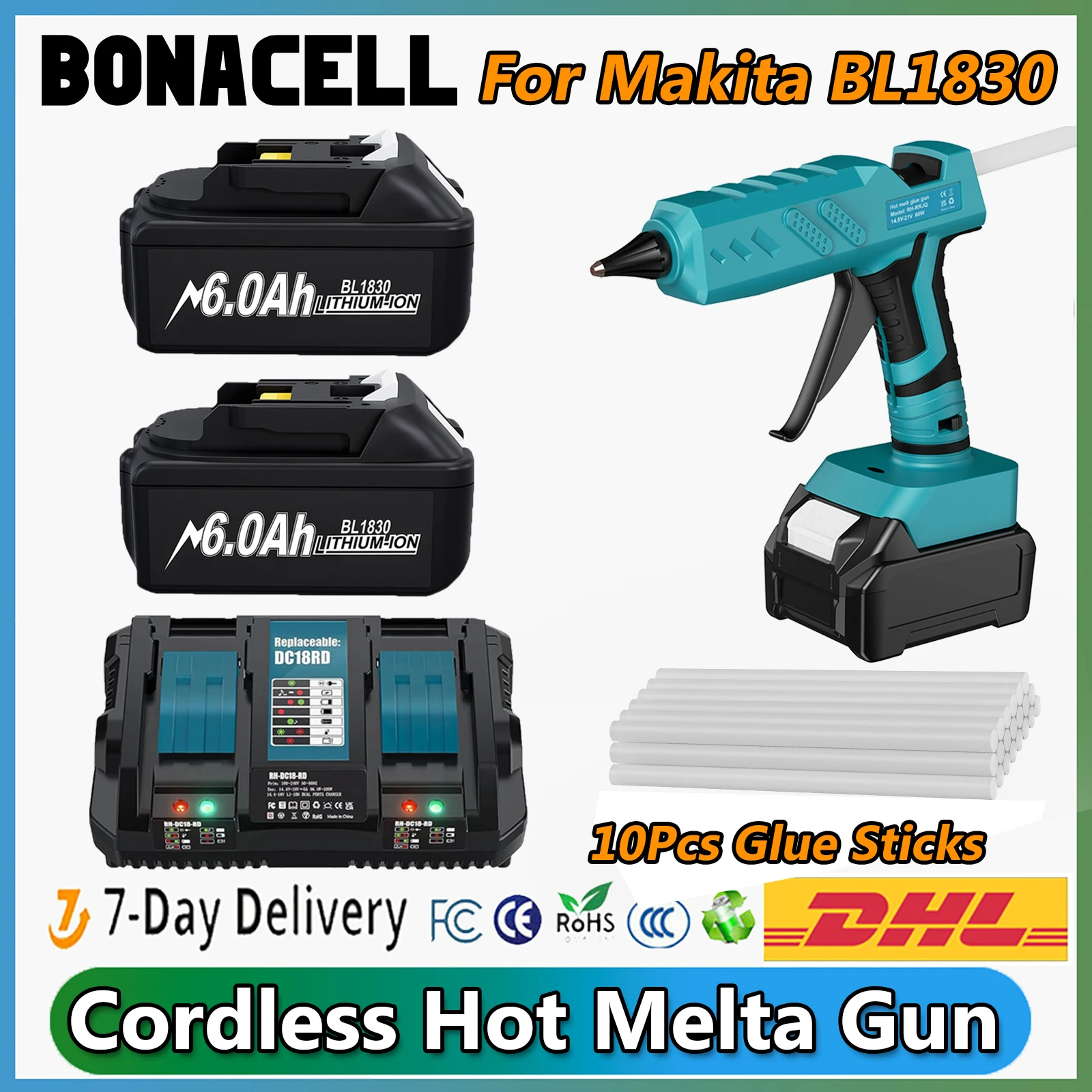 Беспроводной клеевой пистолет Melta для Makita BL1830 литий-ионный аккумулятор 18 В BL1815