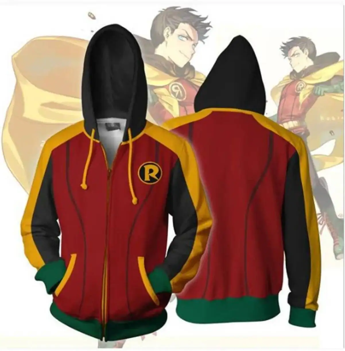 Толстовка с капюшоном в стиле аниме Teen Titans Go, костюм для косплея Робина, осенне-весенний свитшот, пуловер, куртка, топ для мужчин и женщин (art.: 3920da4295ed0) - 3920da4295ed0