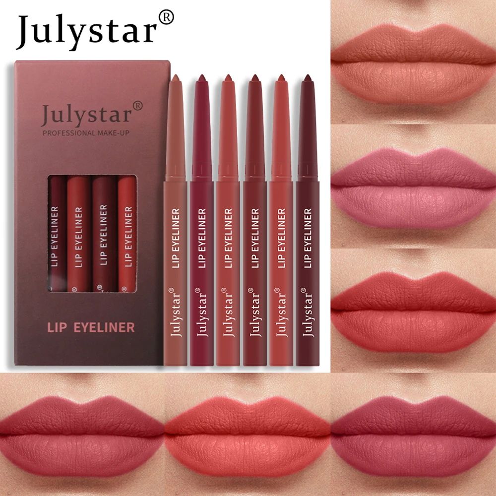 

6 Colors Lipliner Pencil Lip Makeup Lipstick Pencils Waterproof Lipliner Lady Charming Lip Liner Cosmetic Maquiagem Lipstick Pen