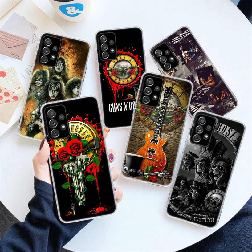 Funda de Guns N Roses para Samsung Galaxy A52 A53 A12 A22 A32 A42 A72 4G Phone Cover A73 A33 A23 A13 5G A02S A03S Soft Coqu