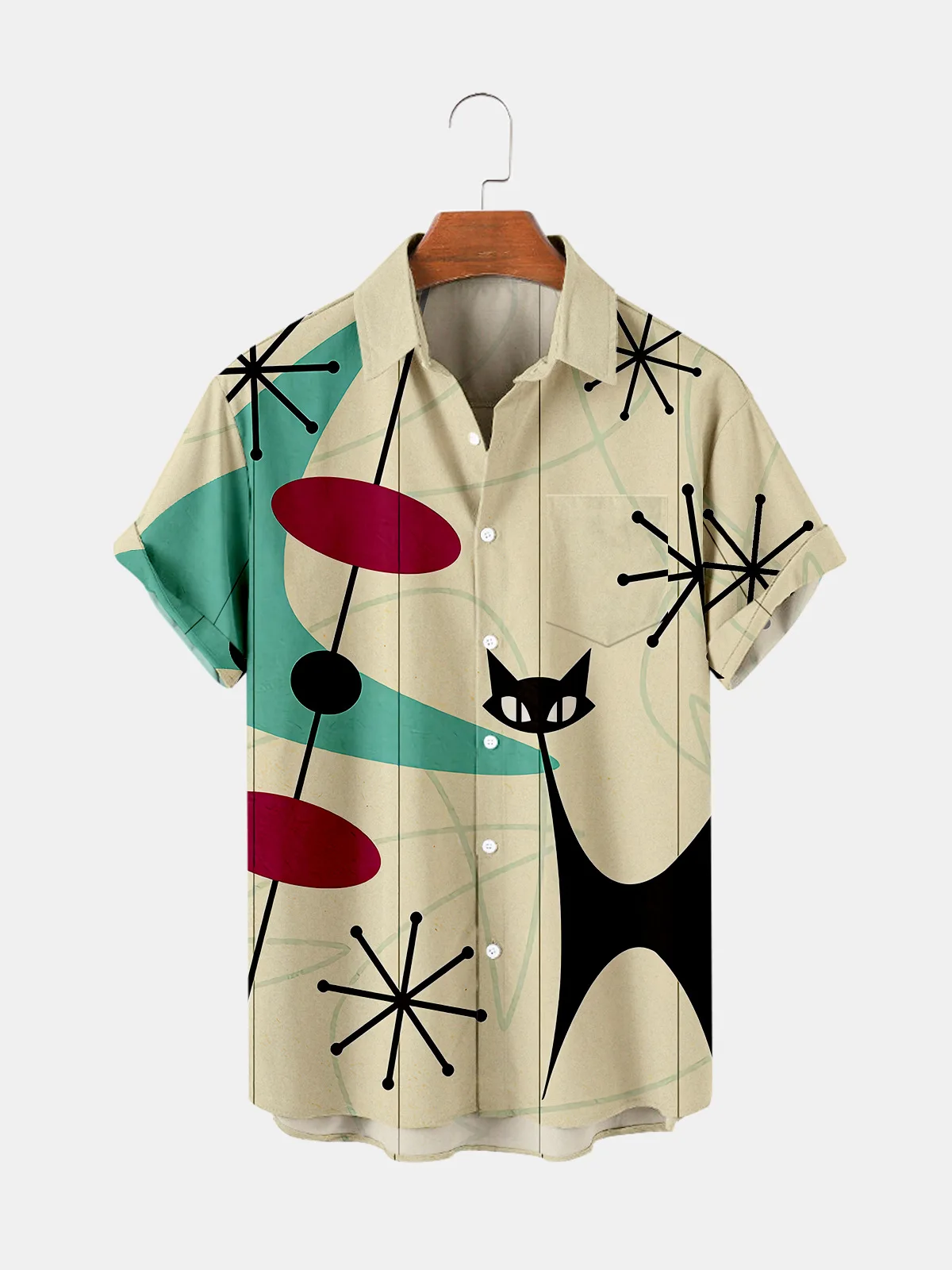 Рубашка Y2k мужская с коротким рукавом уличная Гавайская Винтажная футболка