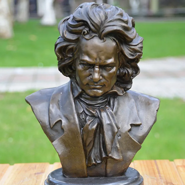 

Бронзовый музыкальный композитор Beethoven, украшение для кабинета и отеля, художественная статуя