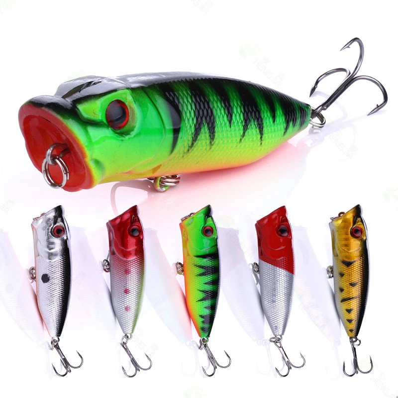 

1pc Fishing Topwater Fishing Lures 10 Colors Floating Popper Lure Hooks Crank Baits Tackle Tool 6.5cm 11g fishing wobblers