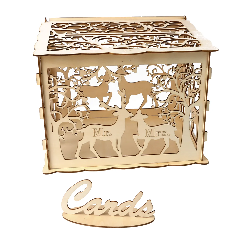 

1pc Storage Box Hollow Wedding Case Wedding Holder Wedding Box DIY Deer Wedding Box