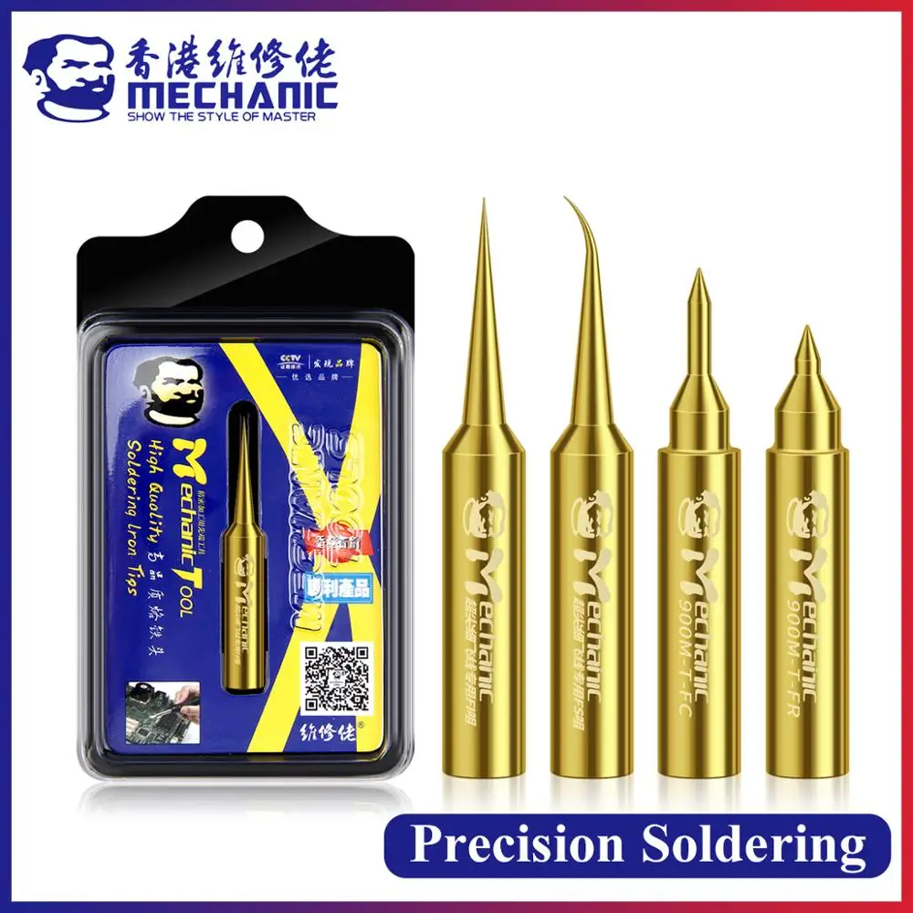 

MECHANIC 900M-T-FC/FR Pure Copper Electric Soldering Iron Tip Welding BGA Solder Cellphone Fingerprint Repair Station Tool Kits