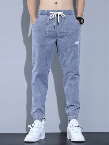 Джинсы-карго мужские свободного покроя, модные штаны-султанки из денима, много карманов, винтажные Брюки-джоггеры в стиле хип-хоп, уличная одежда