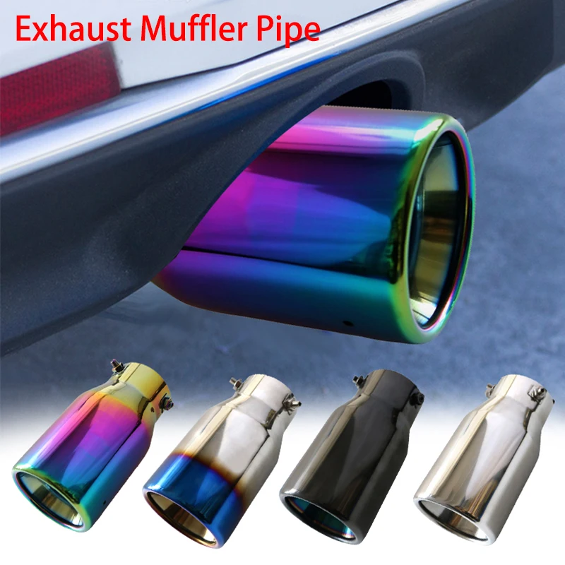 80 мм впускной отверстие 101 выходная труба глушителя автомобиля серебристый