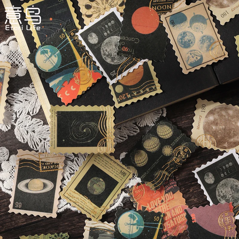 

20Box Wholesale Stamp Box Stickers Post Office Fragments Series Retro Plant Handbook Scrapbooking Decorative painting Sticker