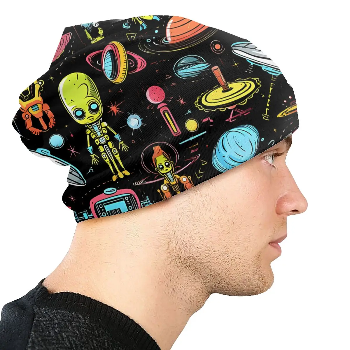 Шапочки с инопланетянином и НЛО облегающие шапки кепки тонкая шапка в стиле