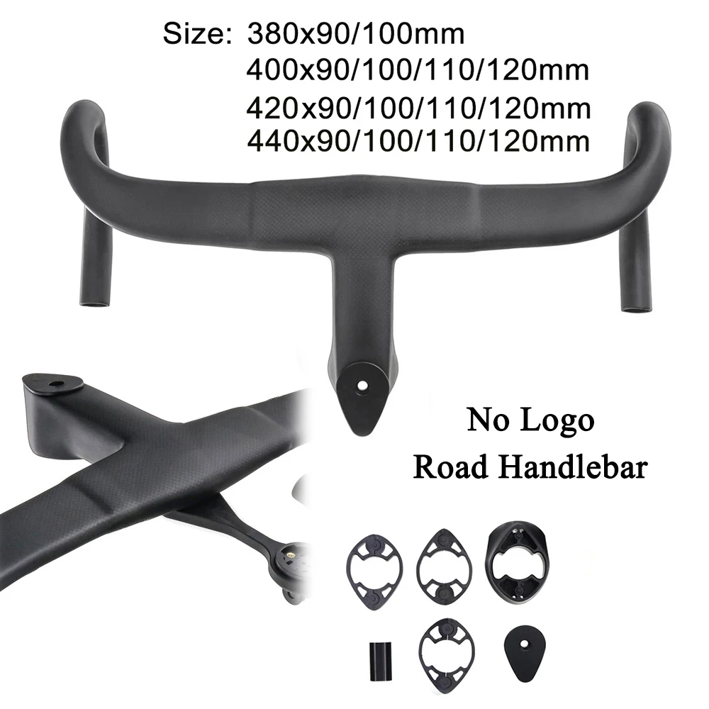 

Матовый карбоновый дорожный Интегрированный руль DMF без логотипа 3K, деталь велосипеда 90-120x380-440 мм