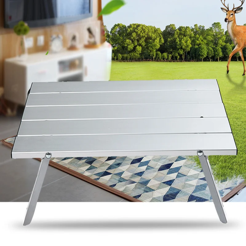 

Small Metal Mini Rolling Aluminium Folding Camping Table Foldable Potable Camping Writing Desk Tables Lightweight Picnic Table