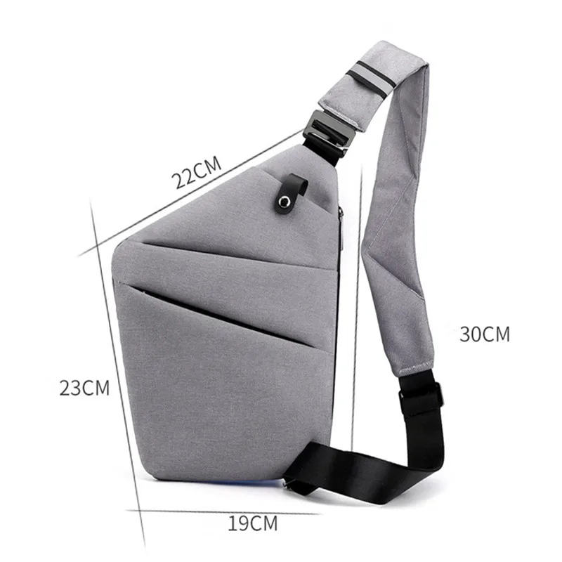 New Small Crossbody Bags for Men Waterproof Chest Bag Male Lightweight Messenger Bag Mini Travel Bag with Reflective Strip