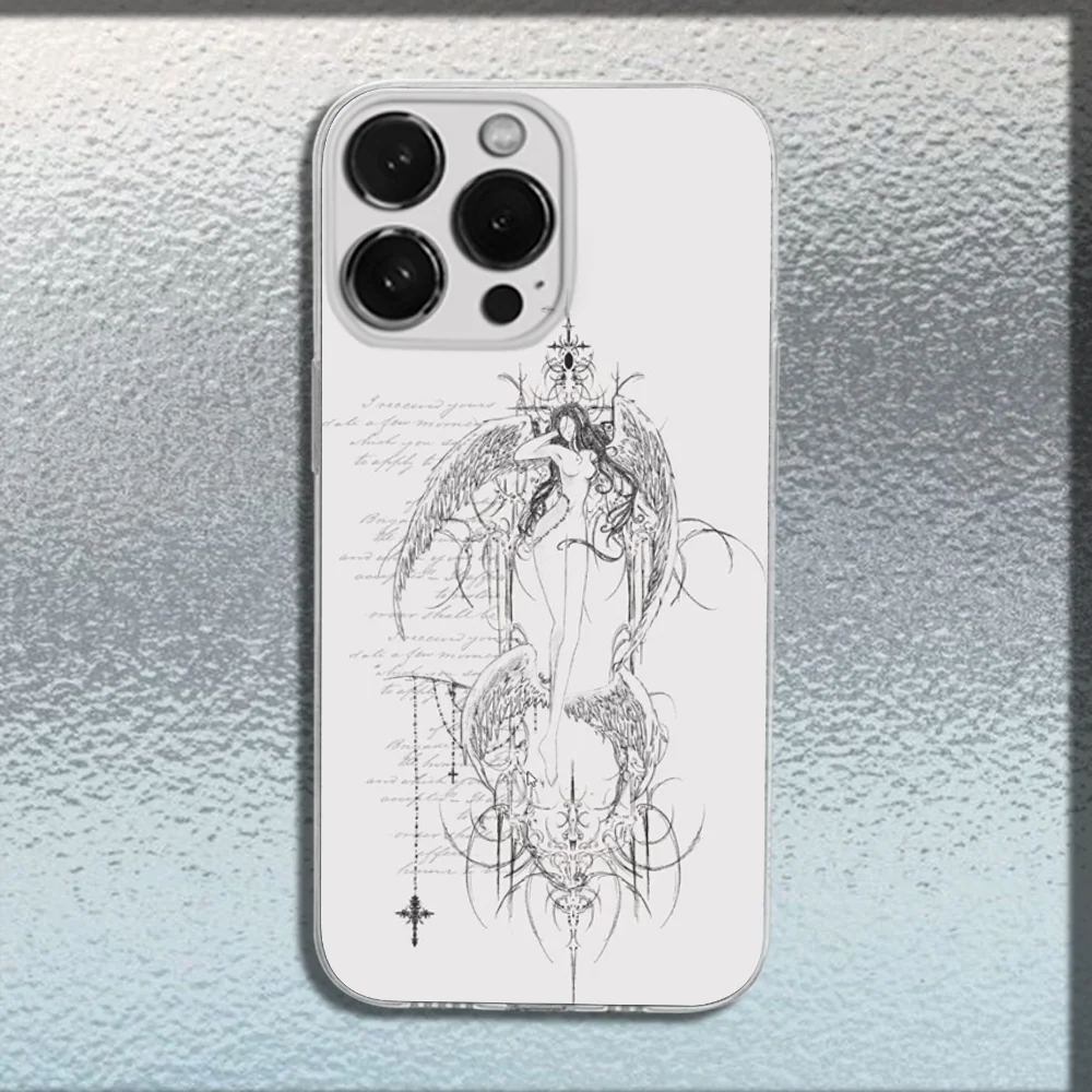 Готический чехол для телефона Cyber Sigil Cross для iPhone 16,15,14,13,12,11 Plus, Pro, Max, XR, XS, X, Plus, SE, мини-прозрачный мягкий чехол (art.: 3920cd07ea3dc) - 3920cd07ea3dc