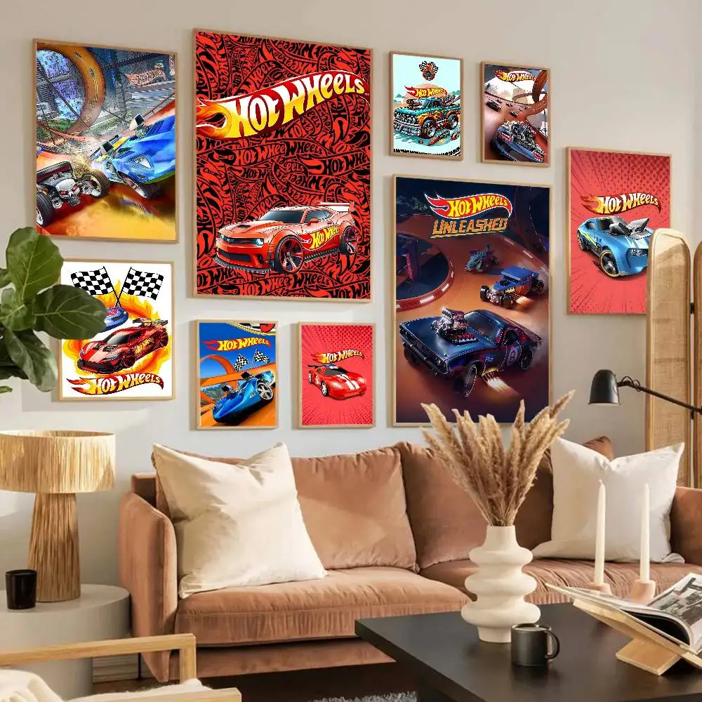 Фото Автомобильная игра Hot W-Wheels U-Unleashed белая бумага плакат водостойкая бумажная наклейка кофейня бар эстетическое искусство настенная живопись №1
