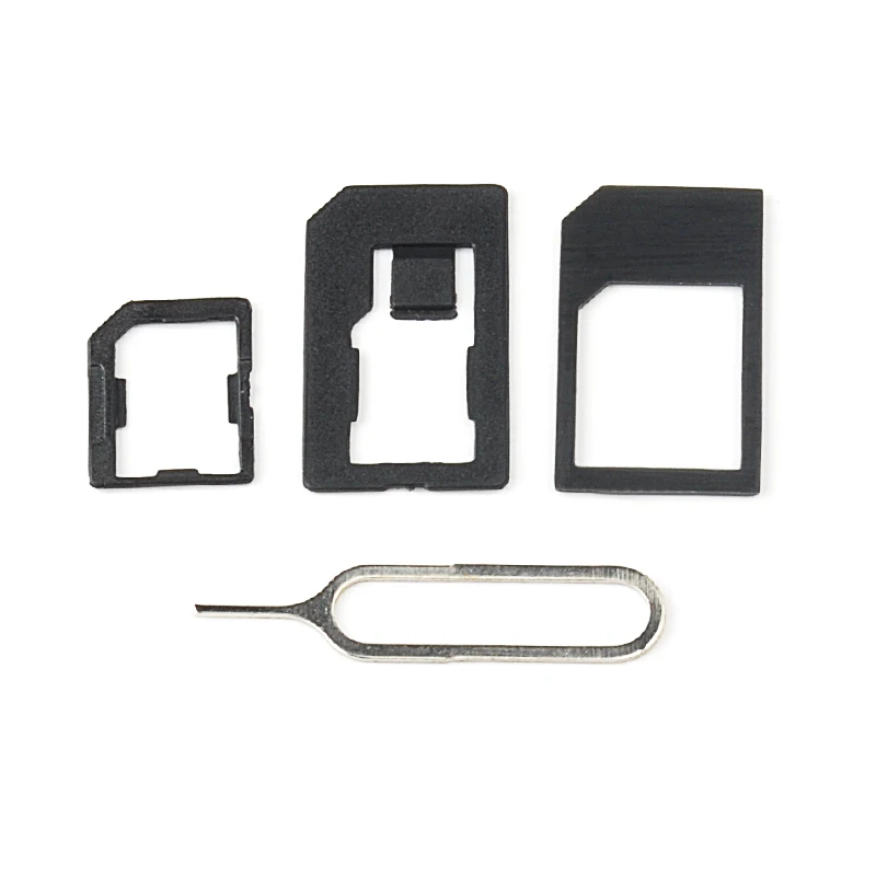 

4pcs/set With Card Pin Mobile Phone Accessories Micro Transformation DIY Repair SIM Adapter Black Durable Practical For 5 4 4S