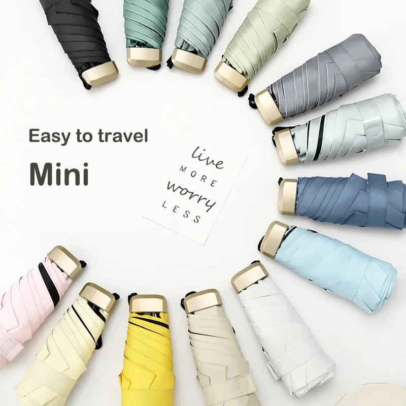 

Mini Sunscreen Sunshade Sun Umbrella Female Pocket Sunny Umbrella Anti-UV Waterproof Portable Trave Non-automatic Umbrella