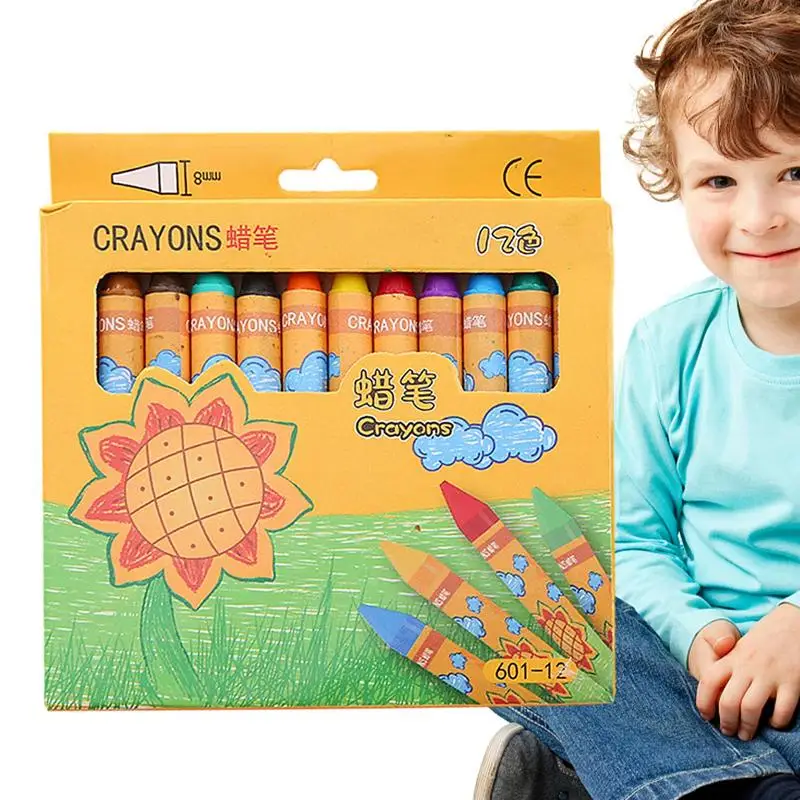 

Children Safe Crayons 24 Count Crayon Box Graffiti Color Creation Odorless Art Crayons School Supplies Environmental Friendly