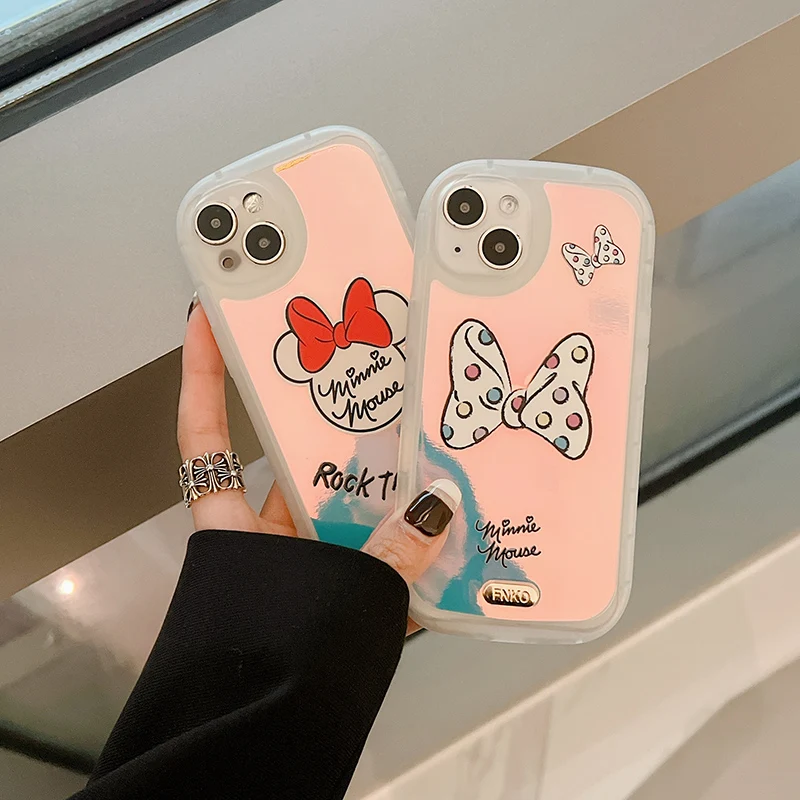 

Disney Minnie Bow Phone Case for iPhone 11 12 13 mini pro XS MAX 8 7 Plus X XR Cover