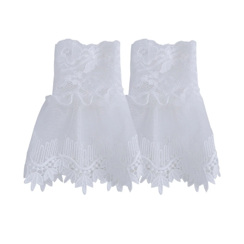 

Detachable Wrist Cuffs for Women Wedding Dress Pleated Cuffs Lace Fake Cuffs