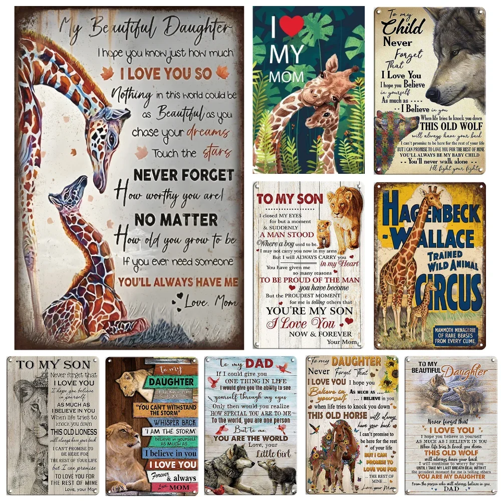Моя Красивая дочь Жираф металлический жестяной знак плакат доска для дома Бар