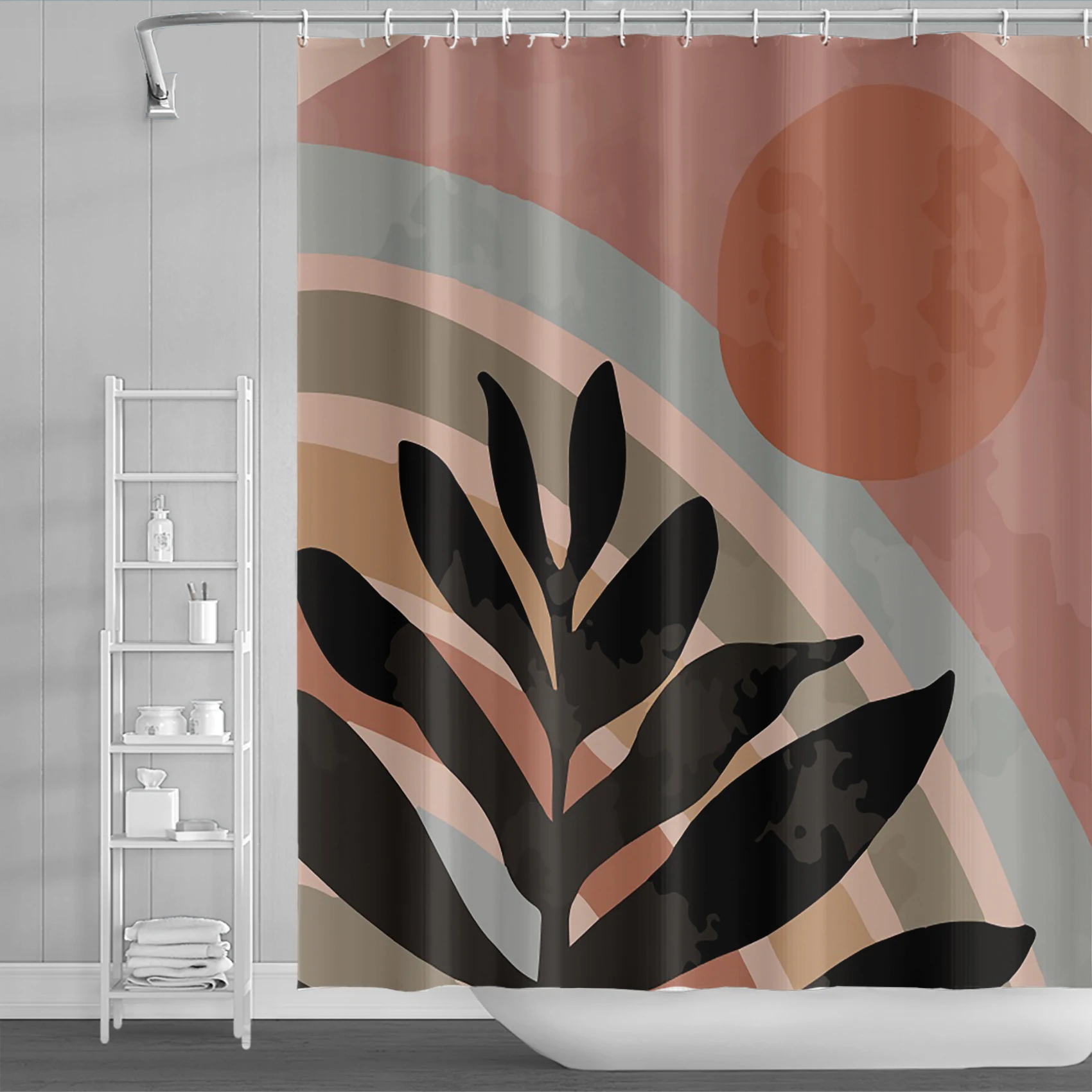 Скандинавская занавеска для душа с абстрактным изображением ветра