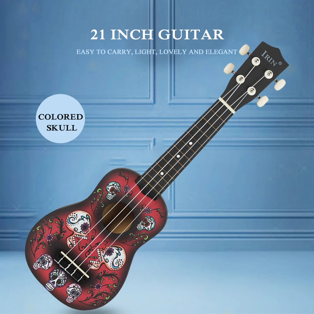 

IRIN 21-дюймовая твердая искусственная 4 струнная Гавайская маленькая гитара для начинающих, играющих, детей, инструмент для ранней музыки и пр...