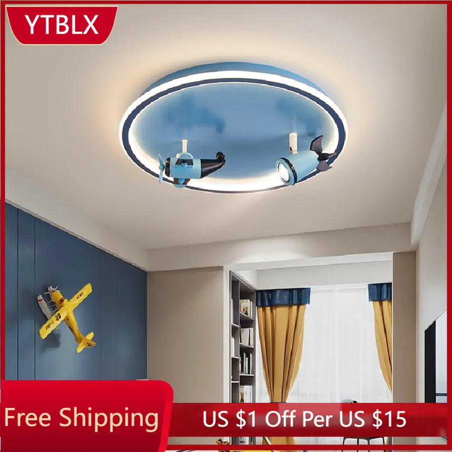 

Creative Led Ceiling Lights Airplane Children's Room Bedroom Chandeliers Modern Simple Home Indoor Decor Lighting Lamps Dimmable