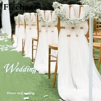 10pcs chair knot sashes gauze bows for wedding decoration cover back tie supplies for banquet party mesh event mariage throne