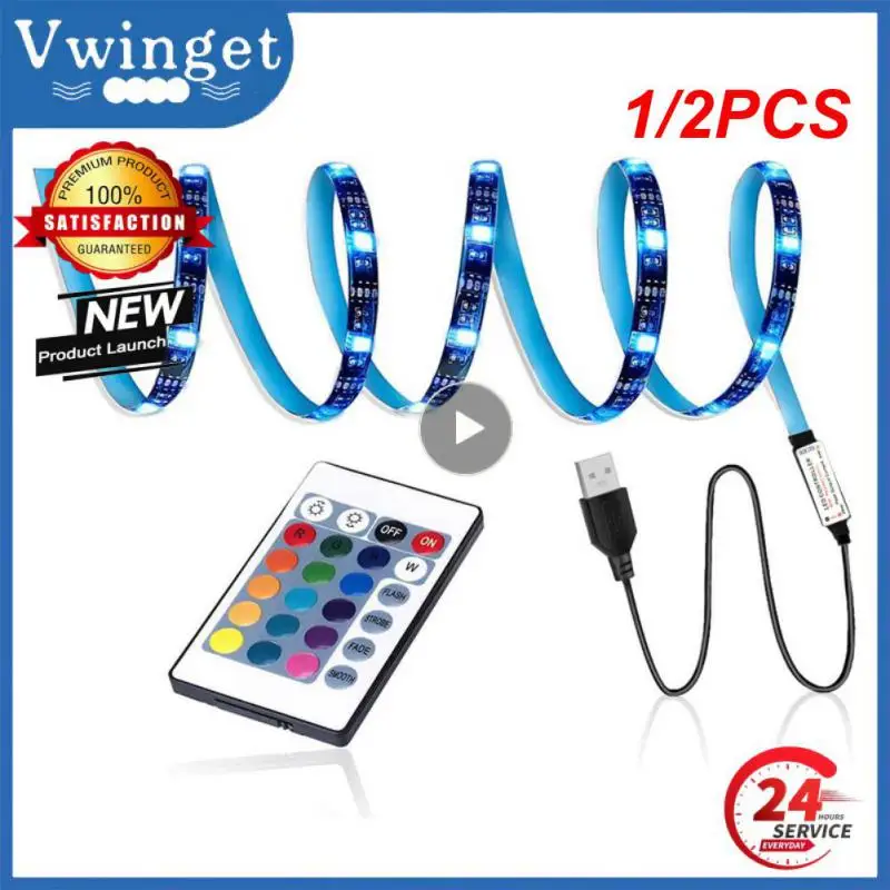 

1/2 шт. 5050 RGB Светодиодная лента, 1-30 м, 5 В, USB Светодиодная лента, подсветка телевизора, украшение комнаты, Светодиодная лента, гибкая Диодная лента