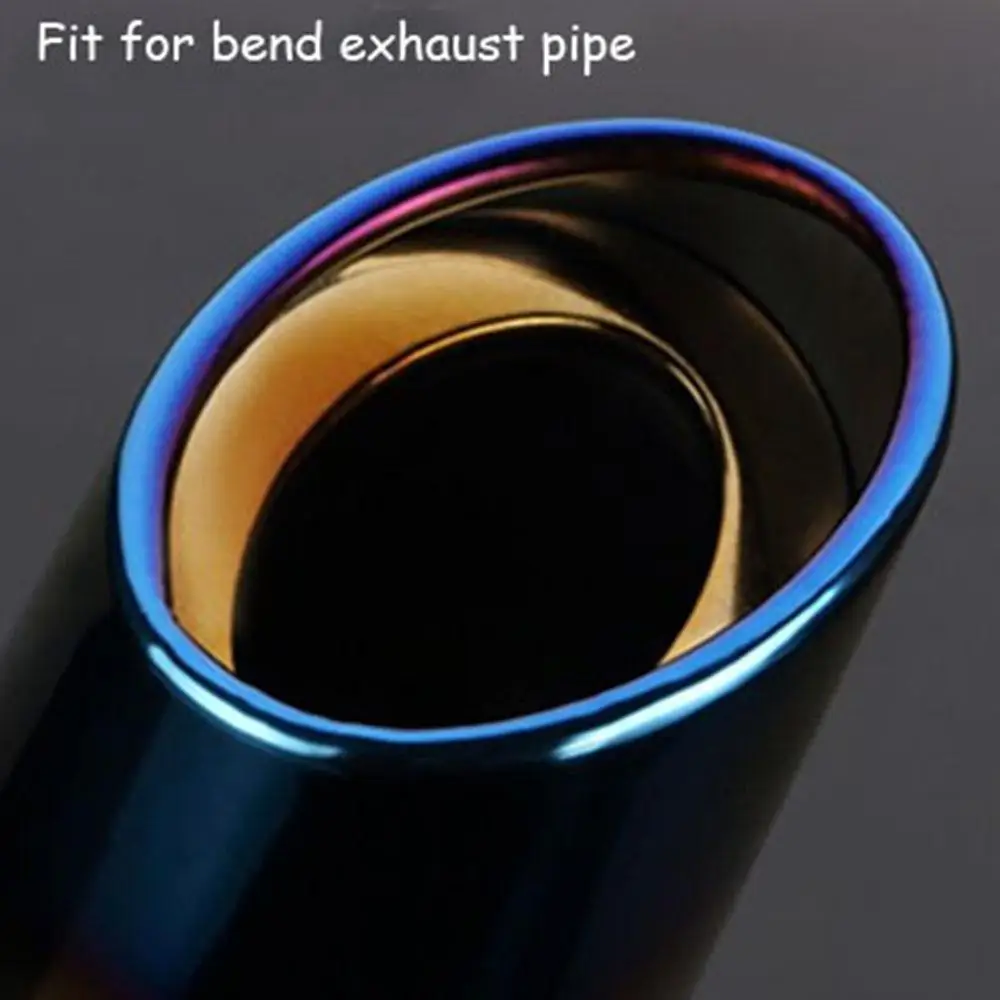 

Universal Enamel Fits Tip Pipe Stainless Steel Slant Burnt Exhaust Tail Muffler for 1.5-2.2L Car Vehicle