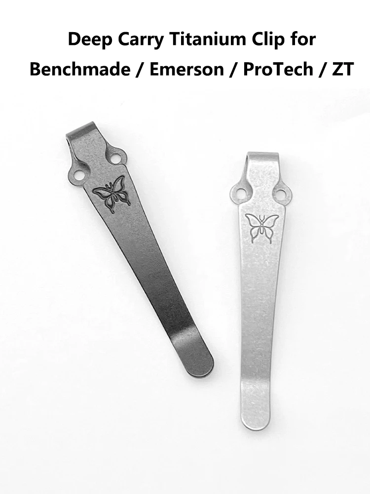 1pc Titanium Knife Back Clip Waist Pocket Clamp for Benchmade Griptillian Bugout 535 940 560 Mini-Grip Emerson CQC ZT ProTech