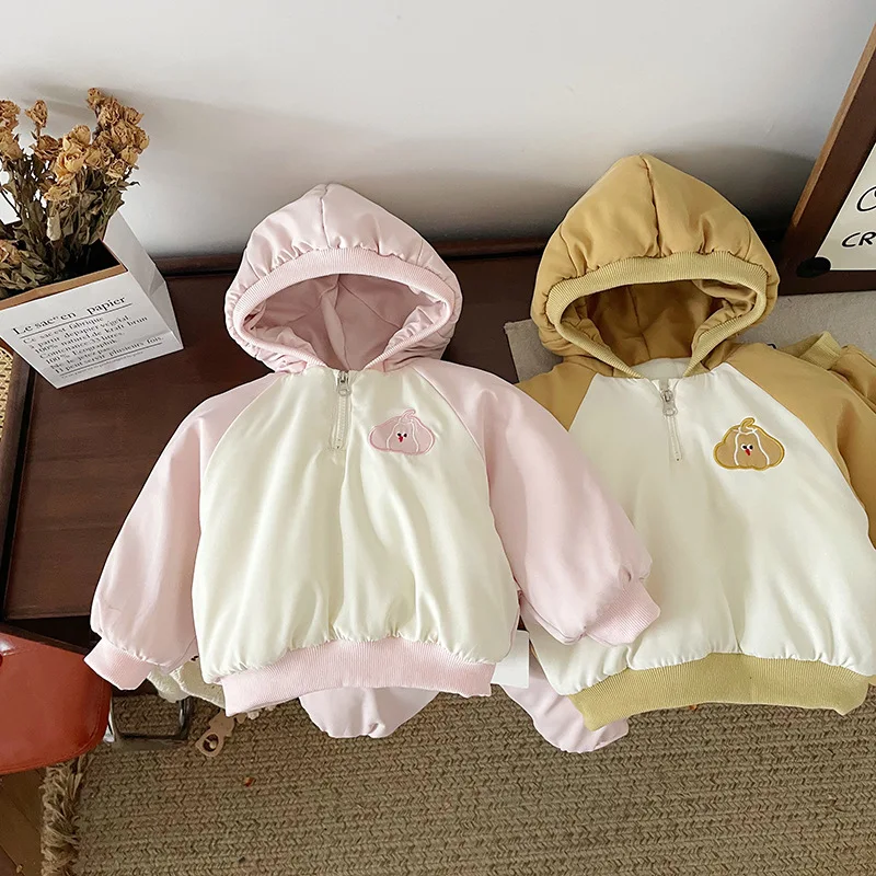 Детский утепленный флисовый комплект для девочек теплый пуловер с капюшоном и