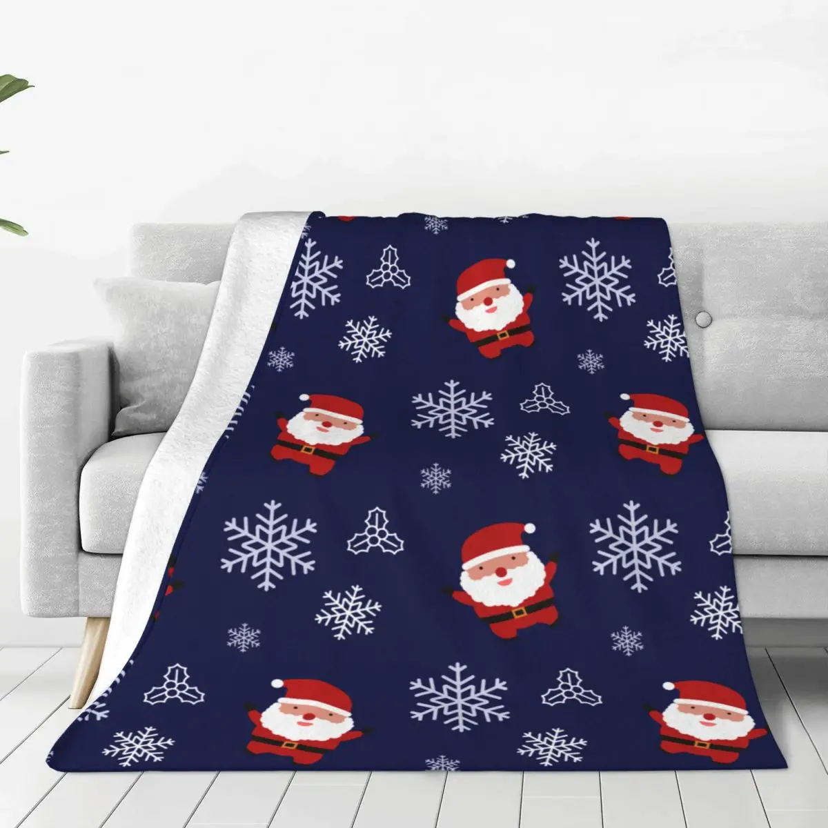 

Santa Claus, Blanket Ultra Soft Cozy Blooming Flowers Decorative Flannel Blanket All Season For Home Couch Bed Chair Travel