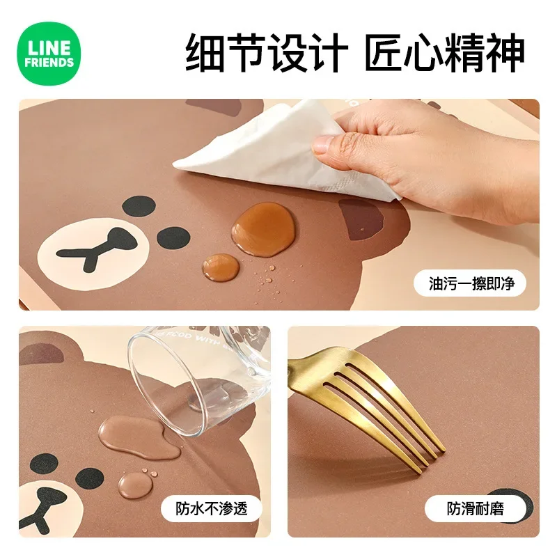 Изолированный коврик LINE FRIENDS для дома коричневый мультяшный противоожоговый