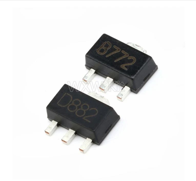 20 шт. 2SB772 SOT89 B772 SMD SOT-89 2SD882 D882 NPN/PNP транзистор средней мощности