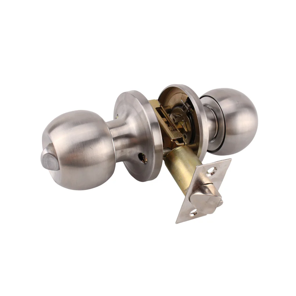 

Stainless Steel Round Door Knobs Handle Knob Home Entrance Padlock Lock
