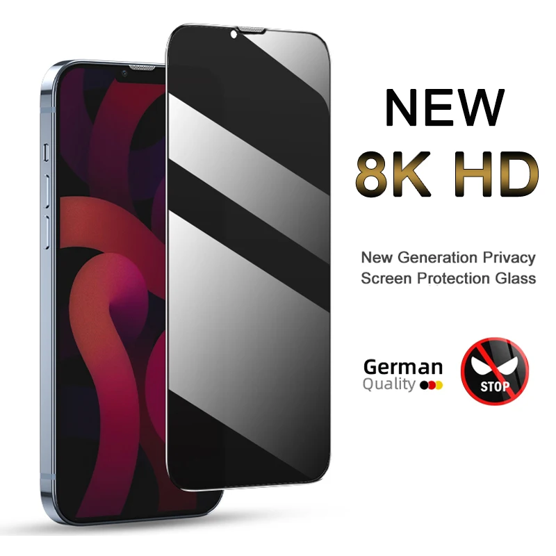 

Защитное стекло 8K для iPhone 11, 12, 13 Pro Max, XR, XS, противошпионское закаленное стекло для iPhone 7, 8 Plus, защитная пленка для экрана