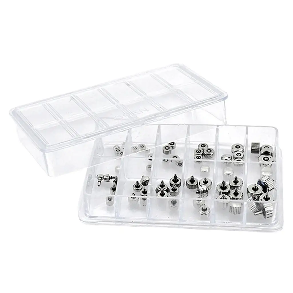 

60x Waterproof Watch Tubes Silver Color Mixed Sizes Stainless Steel Set Watches Repairers Accessories