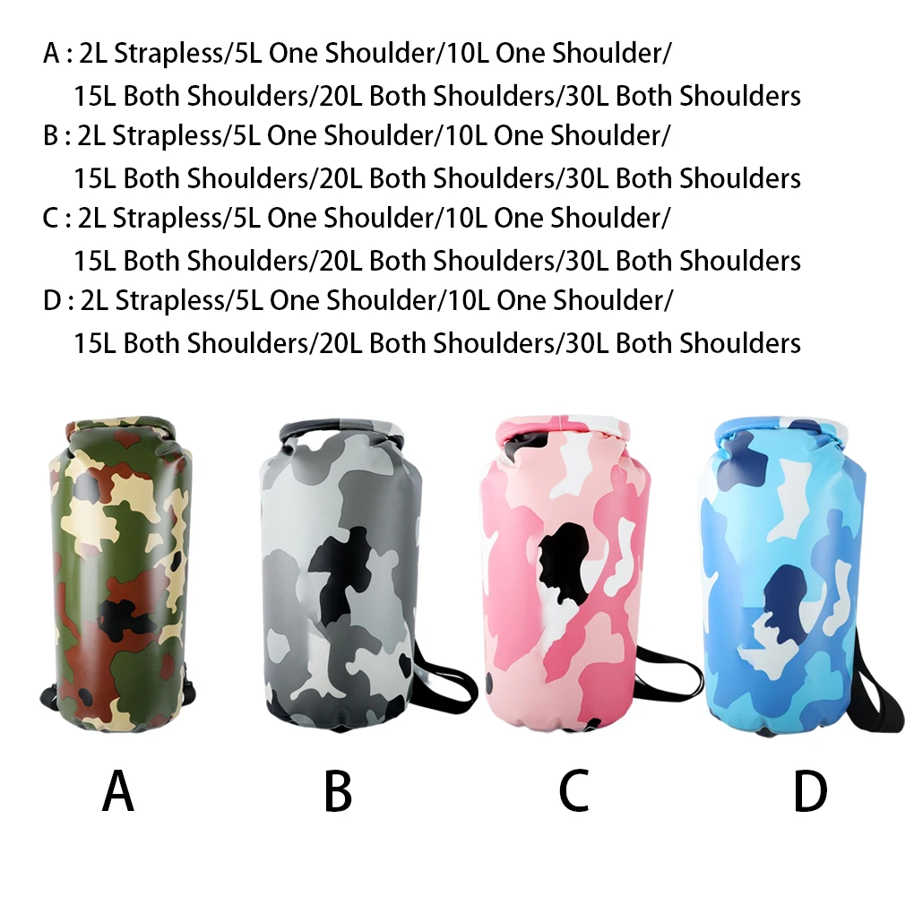 

Rafting Bag Wear-resistance Compact Size Drifting Pack Multipurpose Waterproof Dry Sack Storage Backpack 2L No Strap Pink