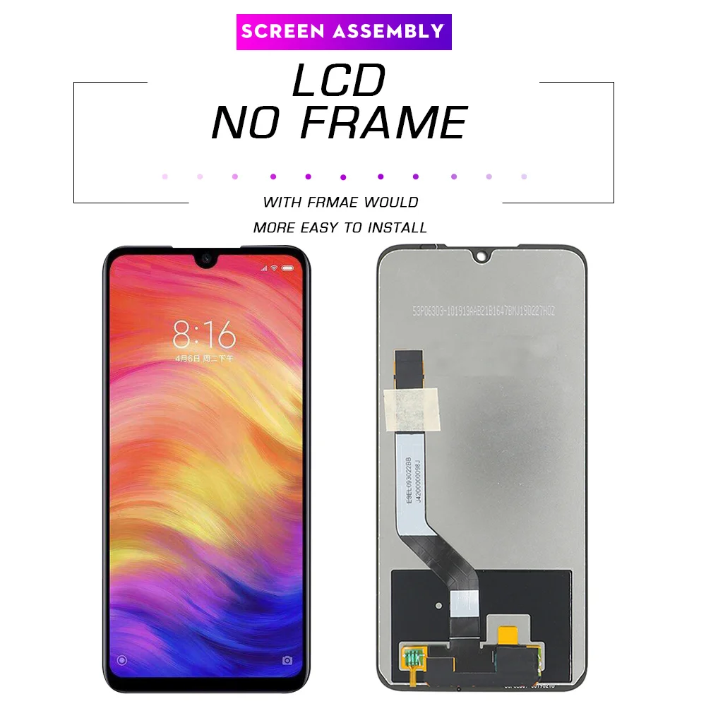 

ЖК-дисплей 6,3 дюйма для Xiaomi Redmi Note 7, сенсорный экран с рамкой и дигитайзером в сборе, замена для Redmi Note 7 pro