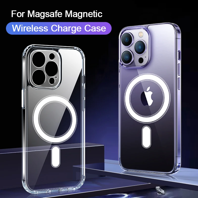Оригинальный прозрачный магнитный силиконовый чехол Magsafe для iPhone ...