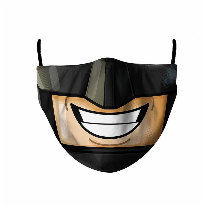 

Fashion Cartoon Printed Adult Mask 3D Digital Printing Anime Dustproof Washable Personality Protective Mask For Men And Women