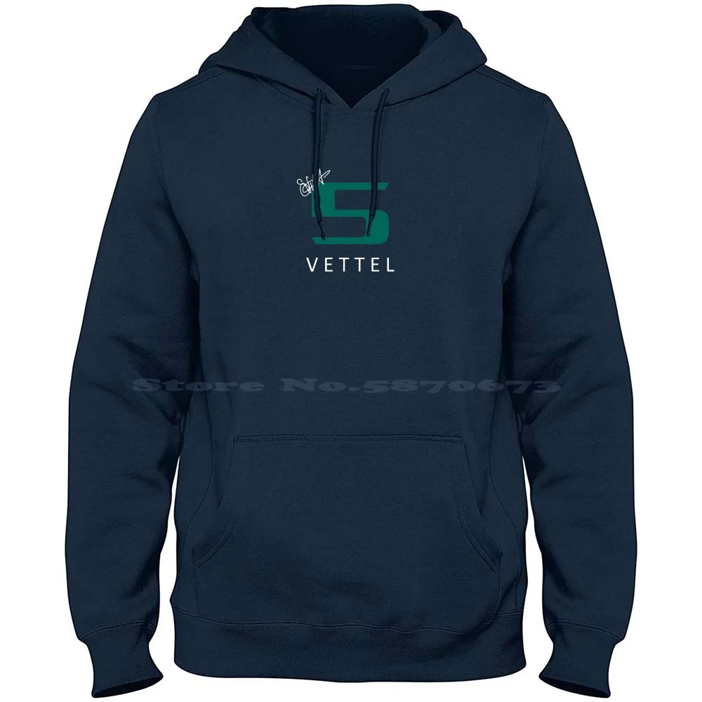 Vettel 5 Фирменная графика-тёмная толстовка из 100% хлопка 2022 Себастьян Seb
