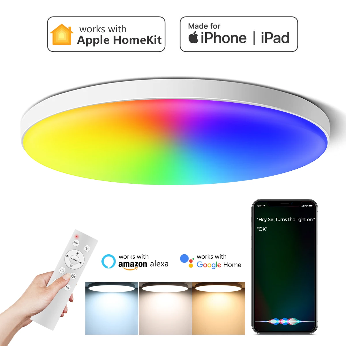 

Светодиодный потолочный светильник Homekit, 24 Вт, 85-265 в, с регулировкой яркости