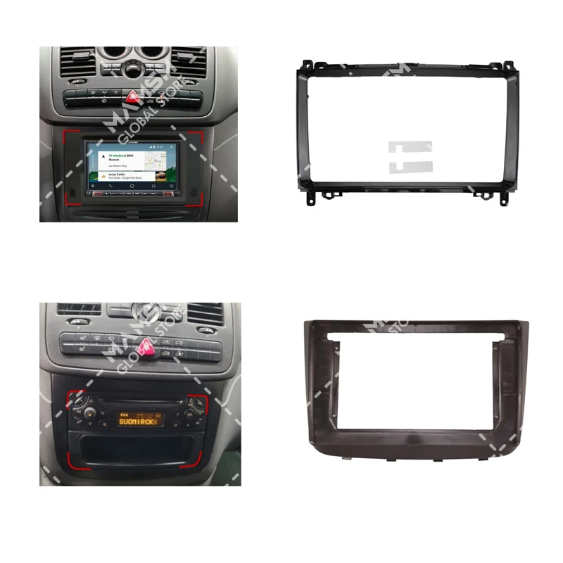 Рамка для автомобильного радио 9 дюймов Mercedes BENZ B200 A-KLASSE W169 W245 2004-2012 панель
