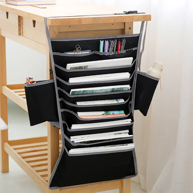 

Настенный держатель для книг, многофункциональная школьная сумка для учебников, регулируемая сумка для хранения учебных книг, настольная С...