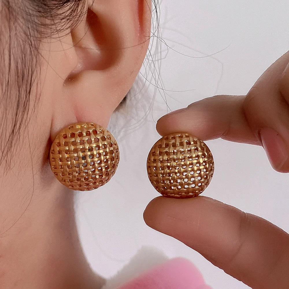 Ретро геометрический полый шар с двусторонними сережками роскошные модные